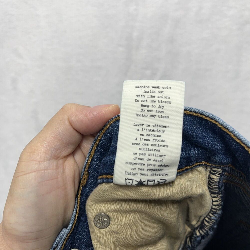 Rag & Bone 10 Inch Ankle Skinny Women’s Sz‎ 24 Raw Hem Medium Wash Side Split - Picture 8 of 14